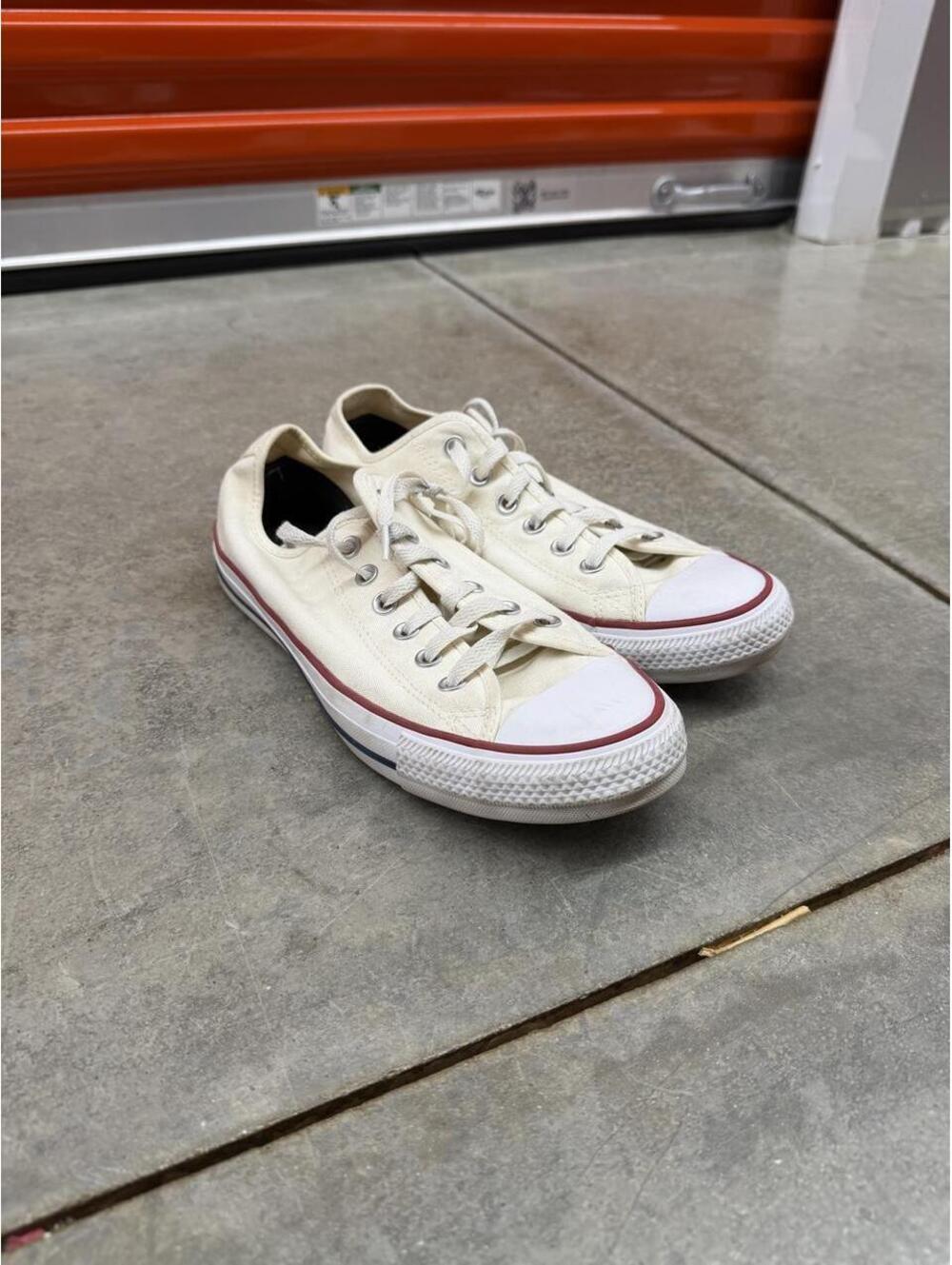 converse all star low top chuck taylor canvas white shoes size 7.5 MENS - Picture 1 of 6